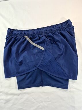 Legend Navy Blue Running Athletic Shorts Women's Size XL White Side Accent